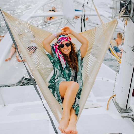 Bright + Breezy Portable Hammock | Yellow Leaf Double Bright + Breezy Portable Hammock | Yellow Leaf Double